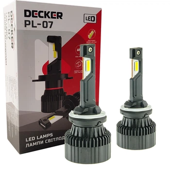 Лампа світлодіодна для фар Decker LED PL-07 H27 6000K 12000LM 2 шт комплект