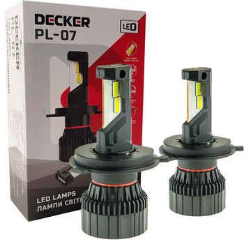 Лампа светодиодная для фар Decker LED PL-07 H4 6000K 12000LM 2 шт комплект