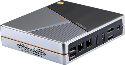 Мини ПК Sharevdi K2-C8 / Intel Processor N100 / RAM 16GB / SSD 512GB / 2 x HDMI / 2 х LAN / Wi-Fi 6 / Bluetooth 5.2 / Windows 11 / Серый