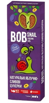 Натуральні Яблучно-Сливові цукерки ТМ BOB SNAIL 30 г пастилу без цукру Равлик Боб