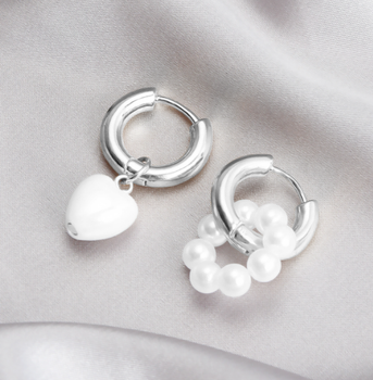 Сережки конго Fashion Jewerly трансформеры кольца ассиметричные бижутерия серебристый цвет (SVS)