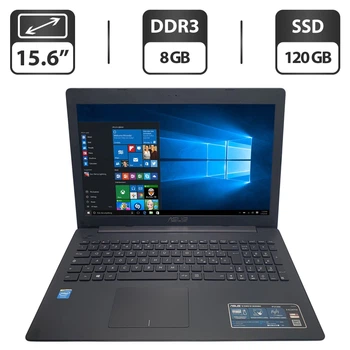 Ноутбук Б-класс Asus P553M / 15.6" (1366x768) TN / Intel Celeron N2840 (2 ядра по 2.16 - 2.58 MHz) / 8 GB DDR3 / 120 GB SSD / Intel Graphics / WebCam / DVD-ROM б/у