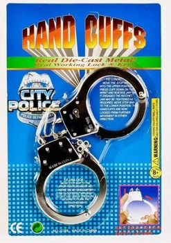 Игрушечные детские наручники Hand Cuffs JS368 игровые полицейские с ключами