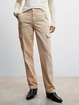 Джинси Regular Fit жіночі Mango Newcargo 47011302-05 34 Бежеві (8445791767947)