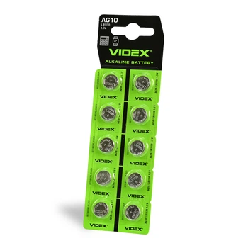 Батарейка лужна в годинник Videx AG10/LR1130 BLISTER CARD 10 шт