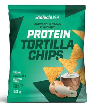 Протеиновые чипсы BioTech Protein Tortilla Chips 50 г Лук – Сметана