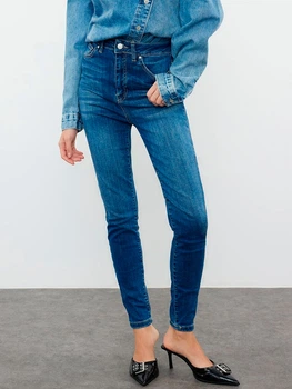 Джинси Skinny жіночі Trendyol TWOAW25JE00000 34 Сині (8683049980827)