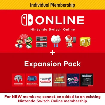 Подписка Nintendo Switch Online Individual Membership Индивидуальная + Expansion Pack, 12 месяцев для USA (Nintendo eShop)