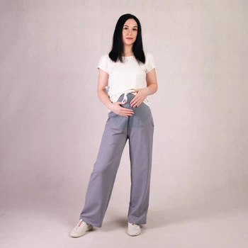 Вільні жіночі штани для вагітних двонитка розмір 50/52 (XL/2XL) Tiana Сірий