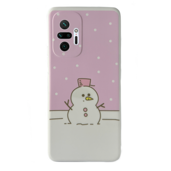 Чехол Новогодний Kassel Premium для Xiaomi Redmi Note 10 Pro (06) Снеговик новогодний