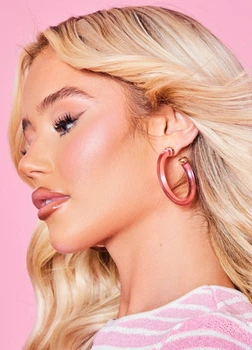 Серьги женские полупрозрачные полукольца PrettyLittleThing Розовые 12463