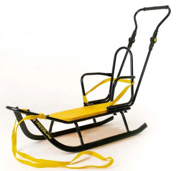 Санки с родительской ручкой Adbor Piccolino Black Edition Yellow