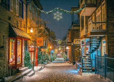 Фотолистівка Cardsforsoul Вуличка з магазинами у святковому декорі 10,5 Х 14,8 см