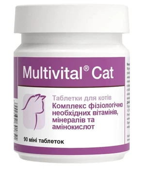 Витаминно-минеральная добавка Dolfos Multivital Cat для кошек, 90 табл.