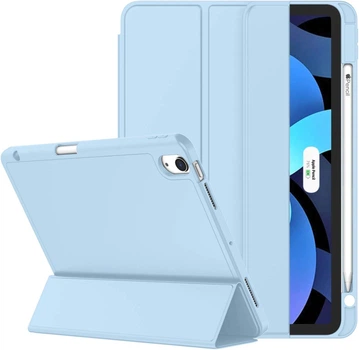 Силиконовый чехол обложка + Pencil Direct Charge + Pencil Holder BBM1 для iPad Air 4 2020/Air 5 2022 10,9"/Air 11" 2024(M2)/2025(M3)/2026(M4) Голубой