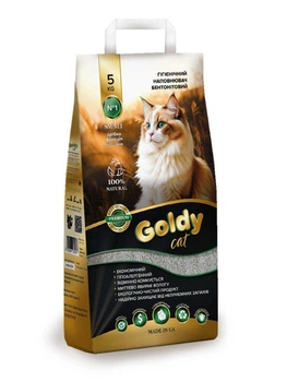 Наповнювач бентонітовий Goldy Cat Premium Small (дрібна фракція 0,2-1,5мм) для котячого туалету, 5 кг