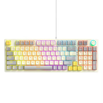 Белая проводная механическая игровая клавиатура TWolf T50 Blue Switch