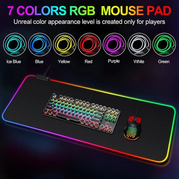 Мышечный коврик TWolf P2 с RGB подсветкой размером 800*300*3 мм, цвета черный, предназначен для мышки и клавиатуры.