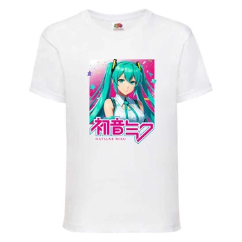 Футболка детская Мику Хацунэ (Miku Hatsune 004) белая 104 см