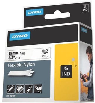 Стрічка для етикеток Dymo Rhino Flexible Nylon 19 мм x 3.5 м Black/White (71701184894)