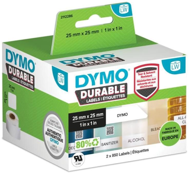 Etykiety Dymo Durable LW Label 25 x 25 mm 2 x 850 szt Black/White (2112286)