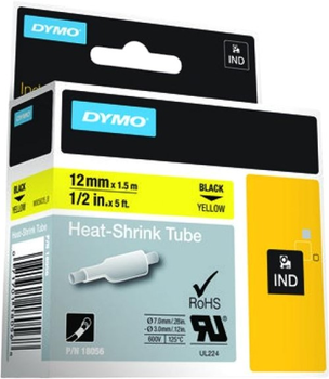 Термозбіжна трубка Dymo RhinoPro Heat Shrink Tubing 12 мм x 1.5 м Black/Yellow (S0718310)