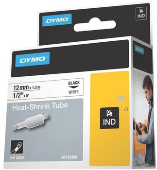 Rurka termokurczliwa Dymo RhinoPro Heat Shrink Tubing 12 mm x 1.5 m Black/White (18055) (71701180551)