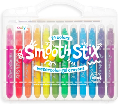 Zestaw kolorowych ołówków Ooly Smooth Stix żelowe akwarelowe z pędzlem 24 szt (0810078033172)