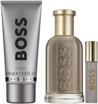 Подарунковий набір для чоловіків Hugo Boss Bottled Парфумована вода 100 мл + Мініатюра Парфумована вода 10 мл + Гель для душу 100 мл (3616305443588)