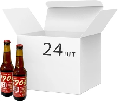 Упаковка пива Estrella Galicia EG 1906 RED Vintage светлое крафтовое 8% 0.33 л х 24 шт. (8412598005879)