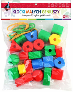 Klocki geometryczni Askato Małi geniuszy 22 elementy w worku (6901440112527)