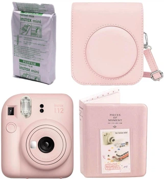 Набір Fujifilm INSTAX Mini 12 Blossom Pink рожева фотокамера миттєвого друку / картридж 10 фото / чохол / альбом 64 фото