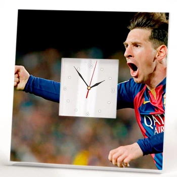 Авторские часы "Лионель Месси. Lionel Messi. Футбол. Барселона" подарок для фанатов, украшение спорт клуба
