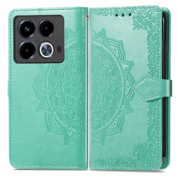 Чехол Vintage для Infinix Note 40 / X6853 книжка кожа PU с визитницей бирюзовый