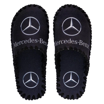 Мужские тапочки домашние с закрытым носком войлочные Mercedes-Benz 40-41 ( 26-26.5 см ) черные