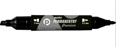 Zestaw markerów permanentnych Tetis KM502-V2 Dwustronne 4.2 mm 5 mm Czarne 12 szt (5906858018400)