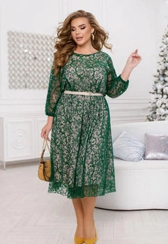 Сукня із флоку, який мерехтить блискітками ELFBERG 42485 62-64 Зелена
