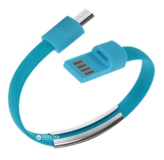 Кабель-браслет Value USB 2.0 - microUSB 0.2 м Синий (S0607)
