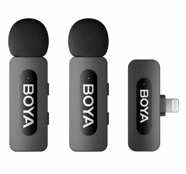 Петличный микрофон (2 шт.) BOYA BY-V2 для iPhone (Lightning) профессиональный беспроводной (50004)