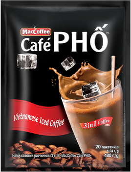 Упаковка кофейного напитка MacCoffee 3 в 1 Cafe PHO 24 г х 20 стиков (8886300070163)