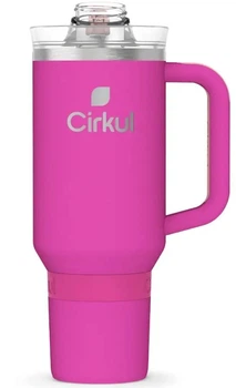 Термокружка с ручкой Cirkul All-Day StrawSip из нержавеющей стали Малиновая 1183 мл
