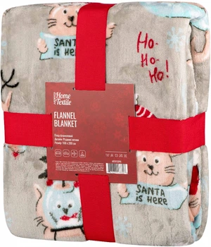 Плед Ardesto Flannel Різдвяні котики Сірий 160х200 см (ART0120PB)