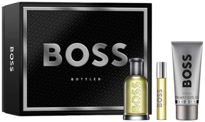 Подарунковий набір для чоловіків Hugo Boss Bottled Туалетна вода 100 мл + Мініатюра Туалетна вода 100 мл + Гель для душу 100 мл (3616305439451)