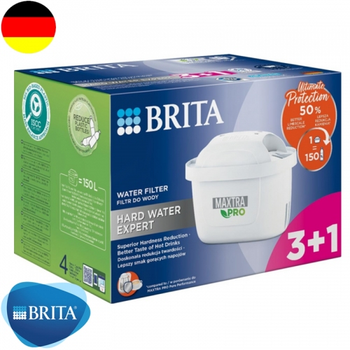 Набор картриджей BRITA Maxtra Pro Limescale для жёсткой воды 3+1 шт (1051773)