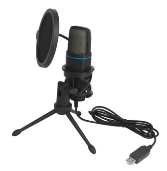 Мікрофон дротовий конденсаторний Studio Microphone з поп-фільтром і RGB підсвіткою