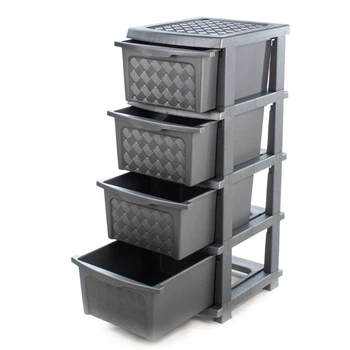 Комод на 4 шухляди, пластиковий, металік, "Компакт Плюс" R-plastic SE-Rplastic-04006