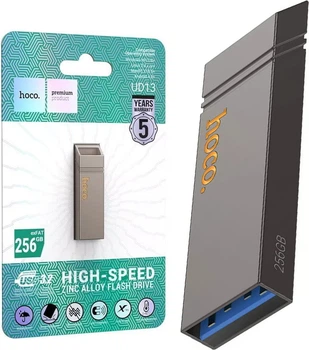 USB Флеш накопитель Hoco UD13 Clever USB3.2 USB flash drive 256GB Metal Grey (38596)