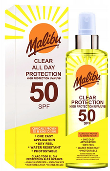 Spray do opalania Malibu Clear Protection ochronny Spf 50 250 ml (5025135118913)