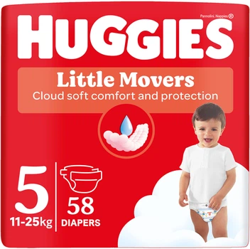 Підгузки Huggies Little Movers 5 12-22 кг Mega 58 шт (5029053548784)