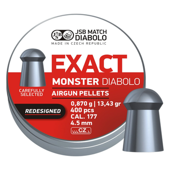 Пулі для пневматики JSB Diabolo Exact Monster Redisigned (4,52мм, 0,87г, 400 шт)
